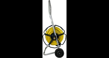 Deltaline | Robuuste Slangenhaspel met 50m Alfaflex 1/2" Tuinslang – Slangwagen voor Tuin en Oprit – Inclusief Messing Klikkoppelingen – Weerbestendig – Makkelijk Verplaatsbaar – Ideaal voor Groot Bereik