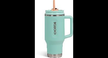 IGLOO - Flip ‘n’ Sip - Drinkbeker met rietje - groen - 0,946L - Thermosfles - RVS - Drinkbeker voor School