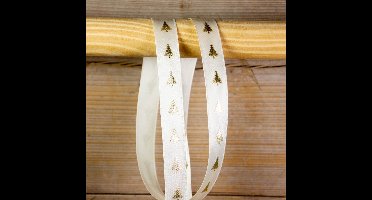 Lint - 15mm - 25m - Christmas Tree - goud