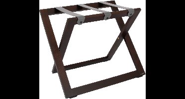 Kofferrek Roootz Compact | Walnoot kleur beukenhout met Taupe Grijze Leren banden | Inklapbaar | Compact