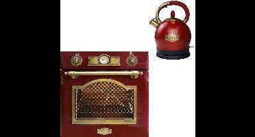 Kaiser - Inbouwoven - EH 6355 RotEm - waterkoker - 2000 RotEm - exclusief - retro - Inbouwoven met bijpassende waterkoker - 1-voudige telescoopgeleider - elektrische inbouwoven - zelfvoorzienend - 60cm - 67L - 8 functies