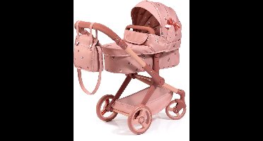 Bayer Design Combi Dolls Pram XEO - 72 x 38 x 65 cm - Poppenwagen - donkerroze
