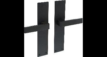 INTERSTEEL Deurkruk Amsterdam met renovatieschild 2mm blind zwart