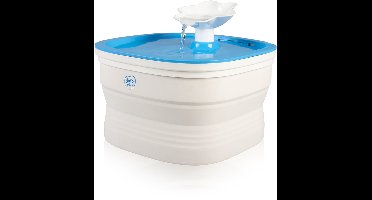 Vouwbare waterfontein - kat of kleine hond - 2L - blauw/wit