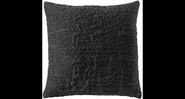 Dutch Decor LYLA - Sierkussen 45x45 cm - 3D - effen print - Raven - zwart - Inclusief binnenkussen - Luxe kussens voor woonkamer & bank