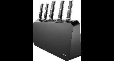 Messenblok, Inclusief 5 Messen, Acaciahout, Zwart, 37.5 x 33.5 x 8.5 cm - GEFU | ACURO