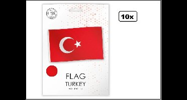 10x Luxe vlag Turkije 150cm x 90cm - vlag verpakt in luxe verpakking - Landen Turks festival thema feest fun verjaardag