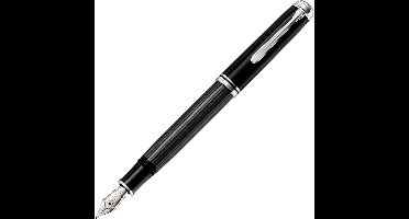 Pelikan M405 vulpen Souveraen 405 Stresemann veer M in witgoud antracietgrijs Pennino M