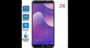 Ntech 2 Stuks - Geschikt voor Huawei Y7 (2018) Screenprotector Tempered Glass (0.3mm)