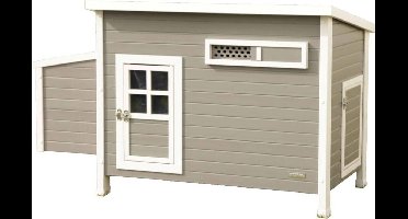 Kerbl - ECO - Kippenhok - Barney - 137x73x83 - cm - kunststof - grijs - en - wit