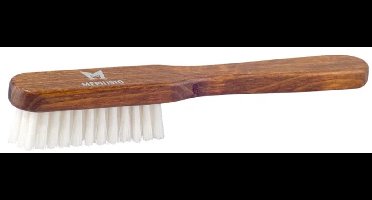 Schoenonderhoud Mephisto cleaning brush smalle witte borstel met houten handvat van het top merk Mephisto - perfect voor het schoonmaken van leder.