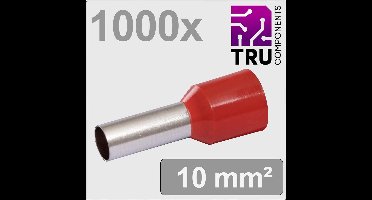 TRU COMPONENTS TC-13377220 Adereindhulzen 10 mm² Deels geïsoleerd Rood 1000 stuk(s)