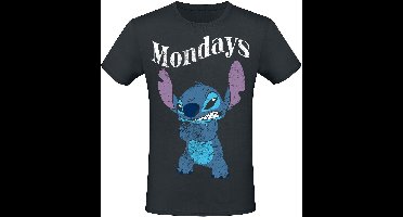 Lilo & Stitch Mondays Heren T-shirt - zwart - XL