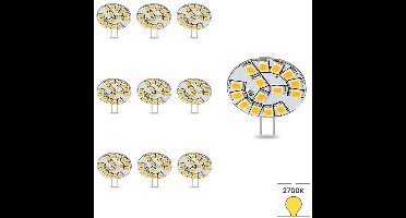 Lybardo - G4 LED Lamp / GU4 LED - 10-pack - 12 volt - 2W - 2700K Warmwit Licht - 160 lumen - Vervangt 20W