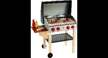 Hape Houten speelgoed barbecue met eten