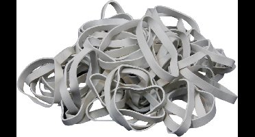 1 kg - Elastiek - wit - diameter 40mm - breedte 5mm - in zak - ca 990 stuks