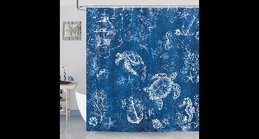 Boraboi® Dekoratieve Douchegordijn met Maritiem Thema en Schitterende Zeeleven Afbeeldingen