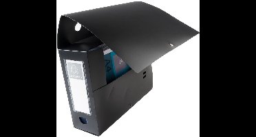 Exacompta 10x Klasseerdoos PP opaak rug 100mm - Zwart - 59931E