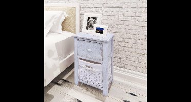 vidaXL - Nachtkastje - hout - wit