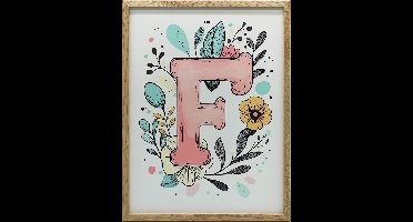 Muurposter Letter F Bloemen Groot 50X70 Cm Zonder Lijst