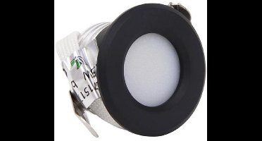 LED inbouwspot - mini 1.5W - 1 stuk - zwart 3000K dimbaar IP44