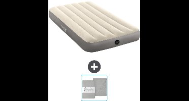 Intex Luchtbed - 1-Persoons - 99 x 191 x 25 cm - Beige - Inclusief en Hoeslaken