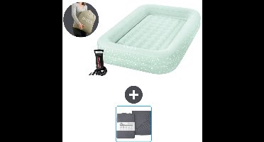 Intex Kidz luchtbed - 1-Persoons - 107 x 168 x 25 cm - Mintgroen - Inclusief pomp en Hoeslaken