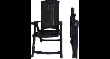 Keter Verstelbare Tuinstoel - 1 Stuks - Antraciet - Tuinstoel Verstelbaar - 4 standen - Inklapbaar - Verstelbare Tuinstoel