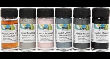 Magic Marble - Pastelkleuren - 6x20 ml - Vloeibare Verf voor Unieke Gemarmerde Effecten - Perfect voor Hout, Glas en Meer - 1 Doos