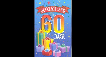 Wenskaart 60 Jaar Gefeliciteerd - D15827 - Luxe verjaardagskaart - 12x17cm - Gevouwen Wenskaart inclusief envelop - Leeftijdskaart