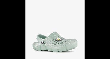 Meisjes klompen met madeliefje en glitters mintgroen - Maat 34 - Clogs