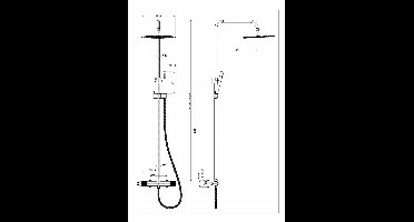Thermostatische opbouw regendoucheset Wiesbaden Ribbd geborsteld staal