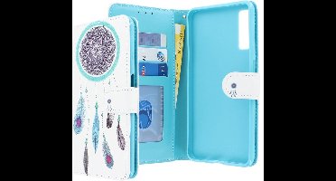 Ntech Dromenvanger Design Boek hoesje met pasjesruimte -Hoesje Geschikt voor Huawei P30