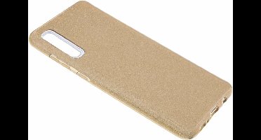 Ntech Hoesje Geschikt Voor Samsung Galaxy A50 Glitter TPU Back Cover Hoesje - Goud