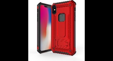 Ntech hoesje Geschikt voor iPhone Xr Armor hoesje met Kickstand - Rood