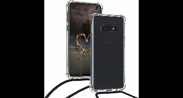 Ntech Hoesje Geschikt Voor Samsung Galaxy S10+ Anti Shock Transparante hoesje met Verstelbaar Celebrity Draagriem