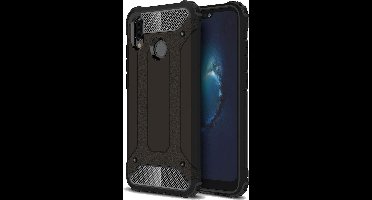 Ntech Hoesje Geschikt voor Huawei P20 Lite (2018) Dual layer Armor Hoesje - Zwart