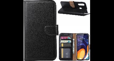 Ntech Hoesje Geschikt Voor Samsung Galaxy A60 Portemonnee Hoesje / Book Case - Zwart