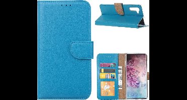 Ntech Hoesje Geschikt Voor Samsung Galaxy Note 10 Portemonnee / Booktype Hoesje - Blauw