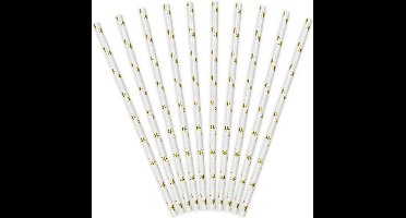 Partydeco - Rietjes Sterren Goud (10 stuks)