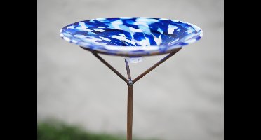 Vogelbad van glas 27cm doorsnee