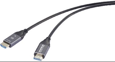 SpeaKa Professional SP-12842664 HDMI-kabel HDMI / Glasvezel Aansluitkabel HDMI-A-stekker, HDMI-A-stekker 20 m Zwart 8K
