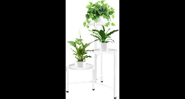 Plantentafel - Plantenstandaard voor Binnen - Plantenzuil - Wit