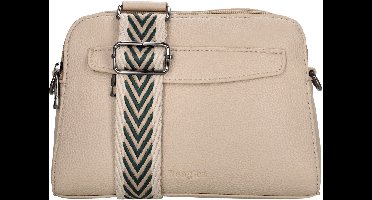 Beagles Las Palmas Crossbody Schoudertas - Trendy Schouderband - Fashion Bag - Praktische Ritsvakken - Dames Tas - Beige