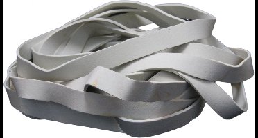 1 kg - Elastiek - wit - diameter 100mm - breedte 10mm - in zak - ca 170 stuks