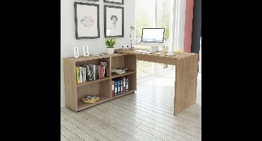 vidaXL - Eettafel - 140x80x75 - cm - eikenkleurig