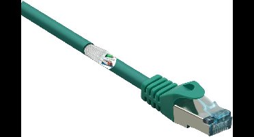 Renkforce RF-5462398 RJ45 Netwerkkabel, patchkabel CAT 6A S/FTP 15.00 m Groen Snagless, Vlambestendig 1 stuk(s)