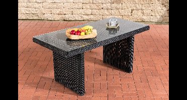 tuintafel Deluxe - tuintafel kunststof - tuintafels - tafel - Glazen tafel - 80 x 160 x 74 cm