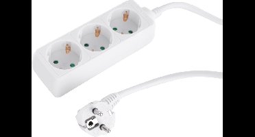 Q-Link stekkerdoos - 3-voudig - randaarde - 3 x 1.5 mm² - 1.5 m - wit