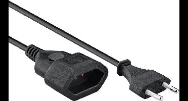 ACT Netsnoer Euro male - Euro female zwart 0,2 m AK5246